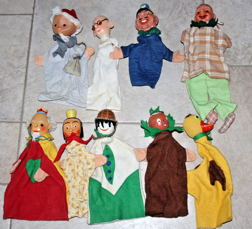 Vintage handpuppen 9 stück - vintage,