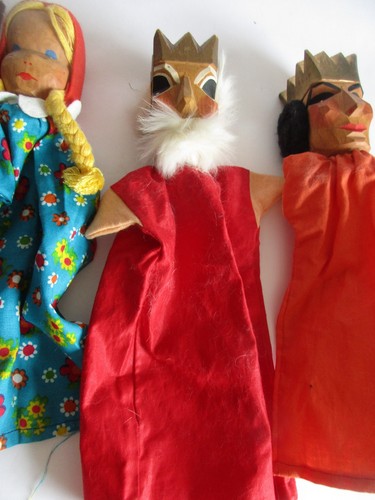 Vintage kasperlefiguren - 6x,